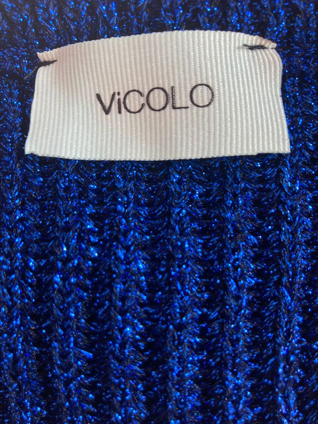 Vicolo Cardigan blu elettrico lurex