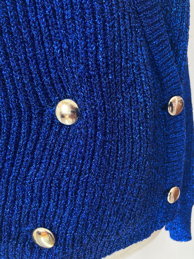 Vicolo Cardigan blu elettrico lurex