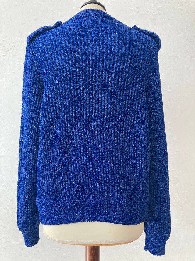 Vicolo Cardigan blu elettrico lurex
