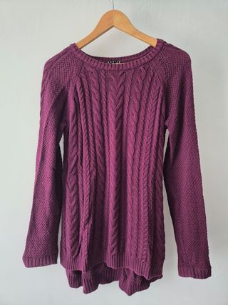 Jersey vestido morado burdeos
