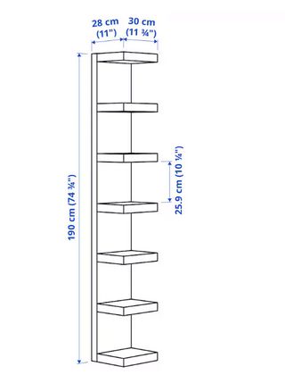 LACK Scaffale, marrone-nero, 30x190 cm
