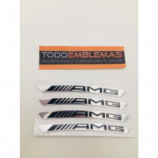 EMBLEMA PLATA ALUMINIO LLANTAS MERCEDES BENZ AMG  