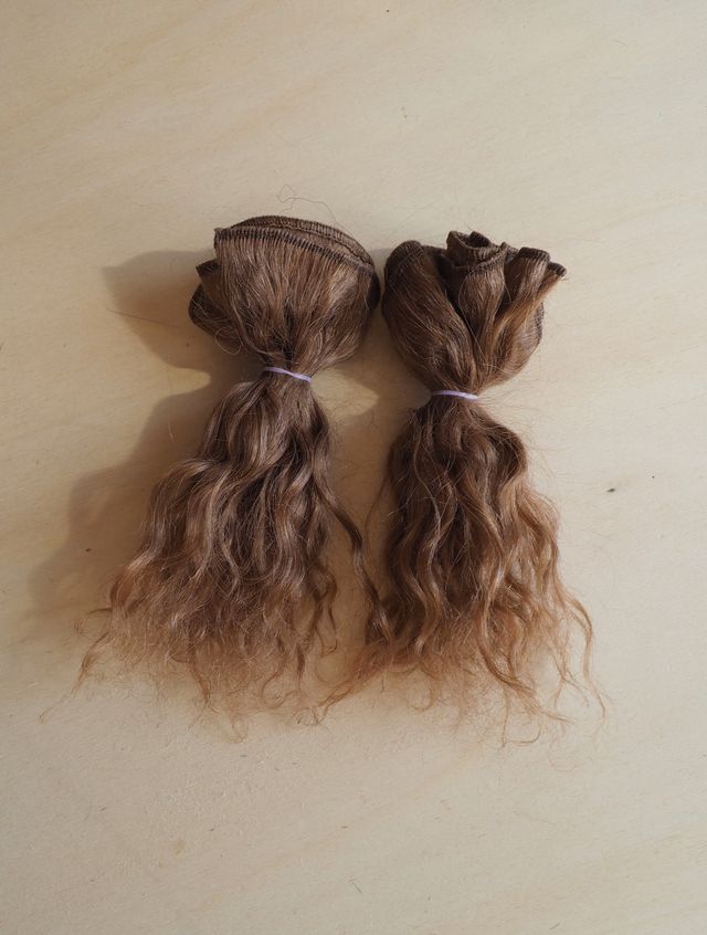 doll hair natural curly goat fiber course hair 1 m