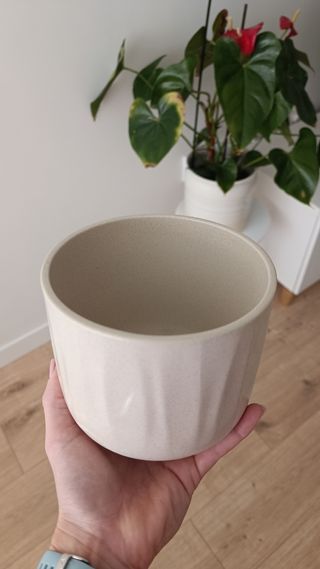 Maceta cerámica crema
