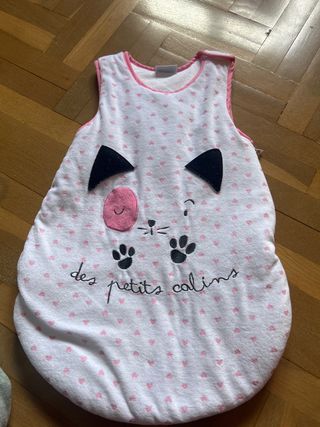 Saco dormir bebé - Gato rosa