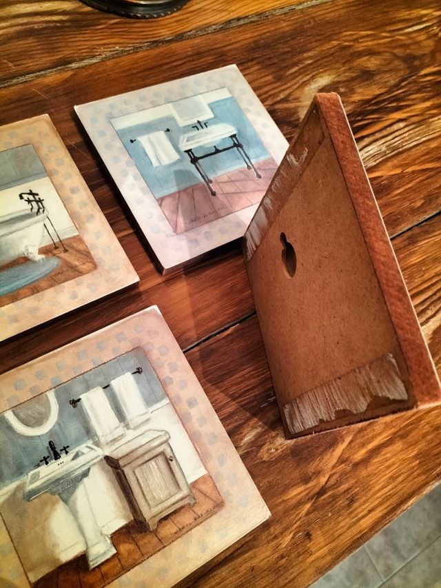 Conjunto de 4 cuadros para baño