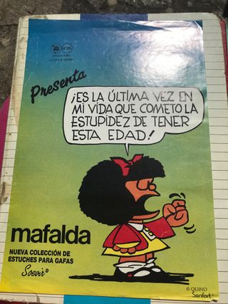 Mafalda: Estuche gafas vintage. anuncio a color A4