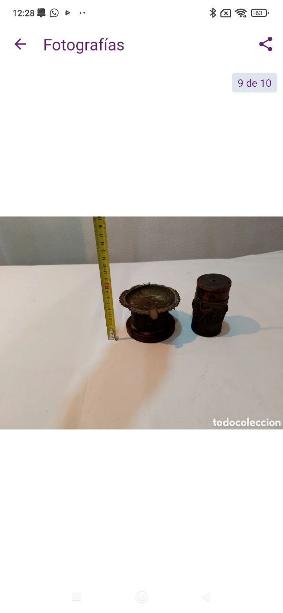 Muy antiguo cenicero y caja