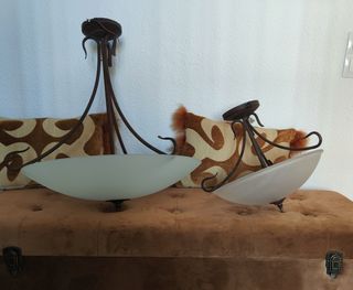 Juego dos lámparas forja,buena calidad