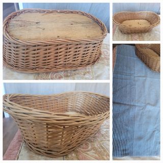 Cesta de mimbre trenzada francesa