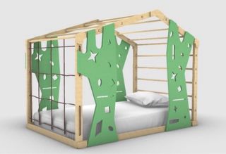 Jungla para niños y casa de juegos escalada + cama