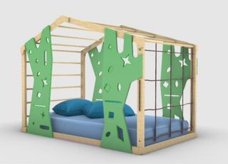 Jungla para niños y casa de juegos escalada + cama