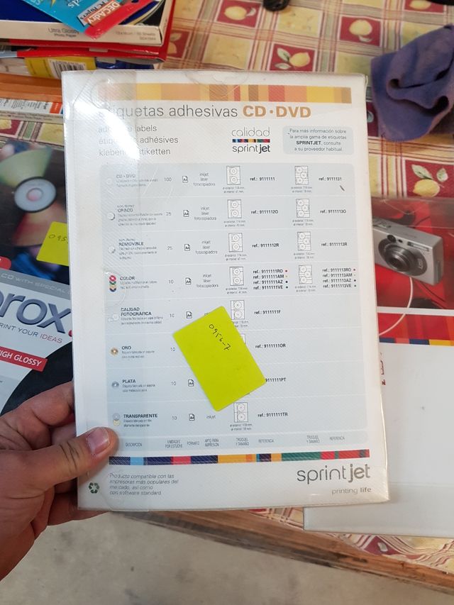 Papel fotografico Etiquetas CD 55 hojas