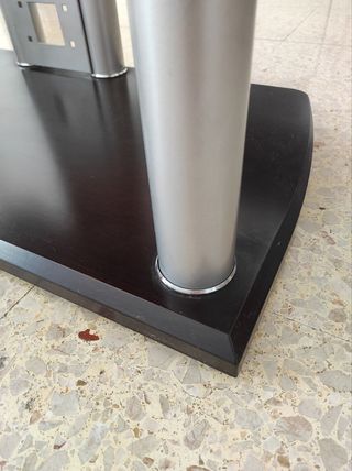 Mueble TV con ruedas, madera, cristal