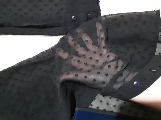 Camisa negra translúcida Bershka M manga larga pun