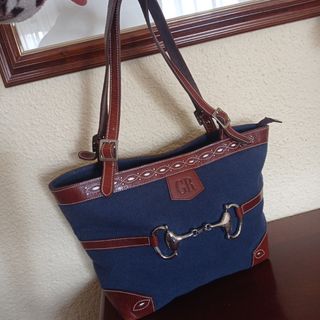 Bolso azul marino y cuero de GEORGES REC