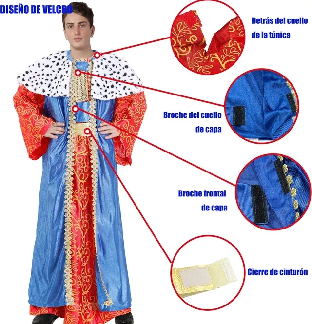 3 Reyes Mago Baltasar Melchor Gaspar Adulto M-L-XL