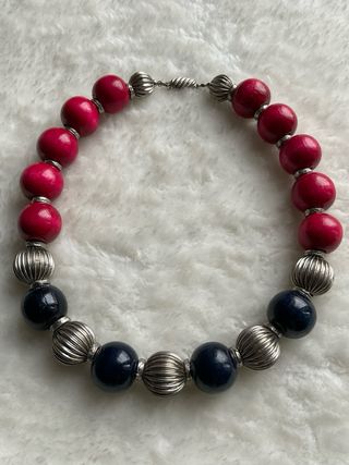 Collana donna in legno e metallo