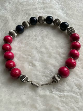 Collana donna in legno e metallo