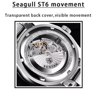 🟢BENYAR-reloj de pulsera AUTOMATICO mecánico 