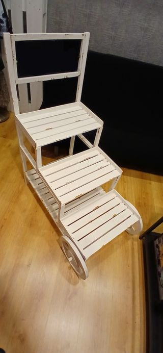 Carrito madera de exposición vintage