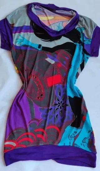 fabuloso mini vestido multicolor satinado Custo