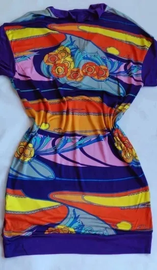 fabuloso mini vestido multicolor satinado Custo