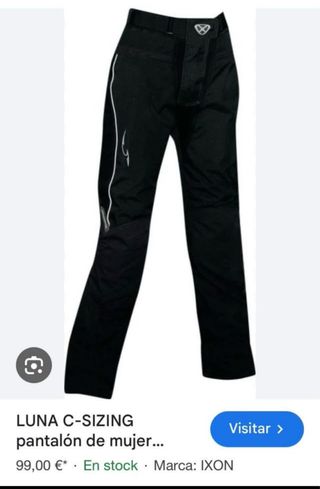 Pantalón moto IXON Mujer cordura negra protección rodillas disponible en Tallaje 40/42 