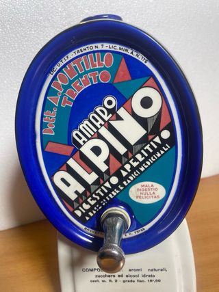 BOTTE AMARO ALPINO VINTAGE CERAMICA PUBBLICITARIA
