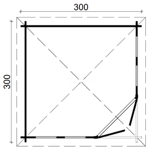 Casita 9m2 acristalada prefabricada de madera