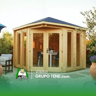 Casita 9m2 acristalada prefabricada de madera