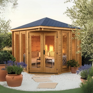 Casita 9m2 acristalada prefabricada de madera