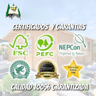 Casita 9m2 acristalada prefabricada de madera