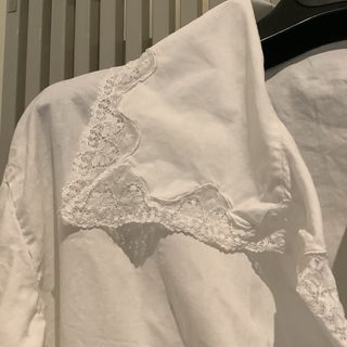 Vestaglia bianca cotone e pizzo