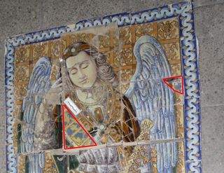 Azulejos Triana Año 1905 Pintado a mano cuerda sec