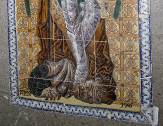 Azulejos Triana Año 1905 Pintado a mano cuerda sec