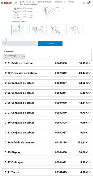 Piezas Lavadora Bosch WIE20260EE