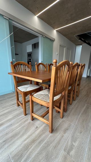 Sillas de madera de pino macizo  ¡como nuevas estilo rústico!