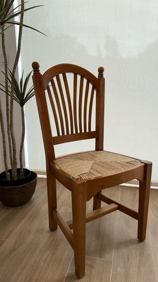 Sillas de madera de pino macizo  ¡como nuevas estilo rústico!