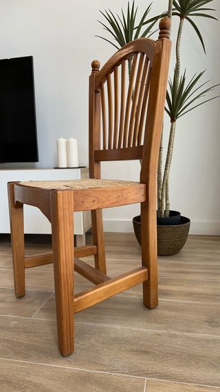 Sillas de madera de pino macizo  ¡como nuevas estilo rústico!