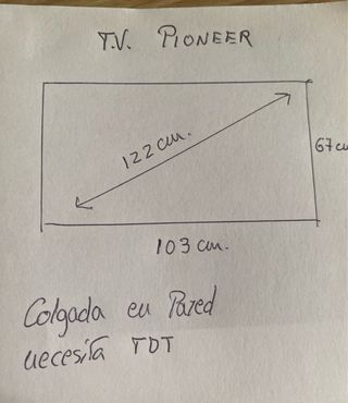 Television Pioneer, incluye soporte,m