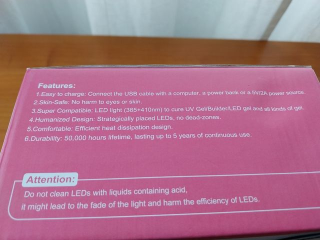 Lampara secador de uñas