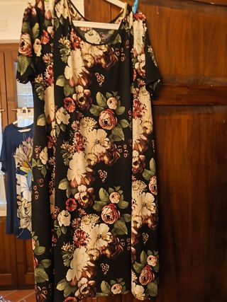 Vestito taglie forti viscosa fantasia