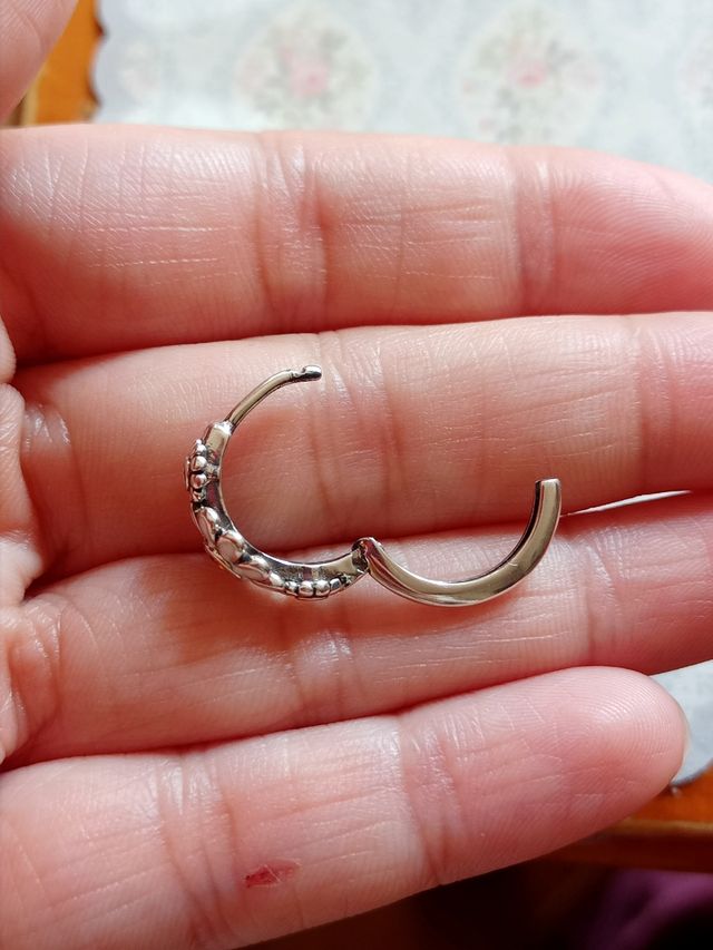 Pendientes aro margaritas plata