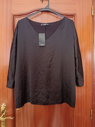 Blusa a estrenar MANGO Negra Mujer Talla L