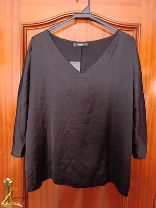 Blusa a estrenar MANGO Negra Mujer Talla L