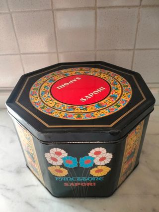 Scatola ottagonale vintage panettone SAPORI.