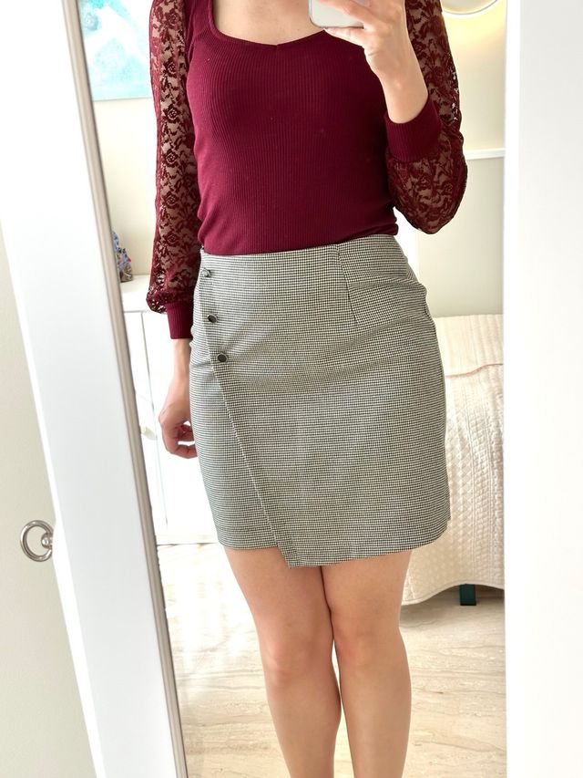 Gonna Executive Naf Naf con motivo pied de poule