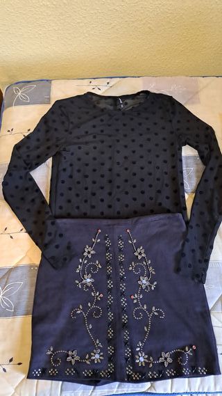 Falda y sueter fiesta talla Xs