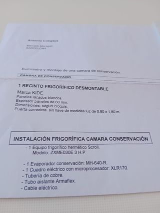 Cámara frigorífica